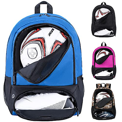 Himal Outdoors Soccer Backpack, Separate Cleat Compartment | Football,Volleyball,Handball,nylon fabrics,lightweight - color: Blue