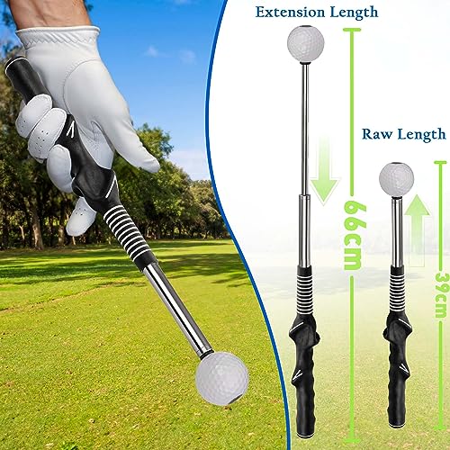 Retractable Golf Swing Training Aid, Golf Grip Trainer & Golf Swing Trainer for Warm-up, Right-Handed Golf Club for Indoor Practice, Golf Accessories - Strength & Tempo Training for Chipping Hitting - style: Right-Handed
