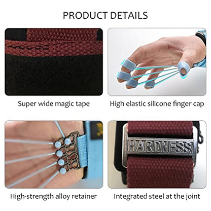 Hand Exerciser, Finger and Hand Extensor Trainer with Resistance Band for Strengthening Finger Flexion Extension Training, Ergonomic Design, High Grade Material, 20lbs 40lbs 60lbs - color: Blue 40 pounds