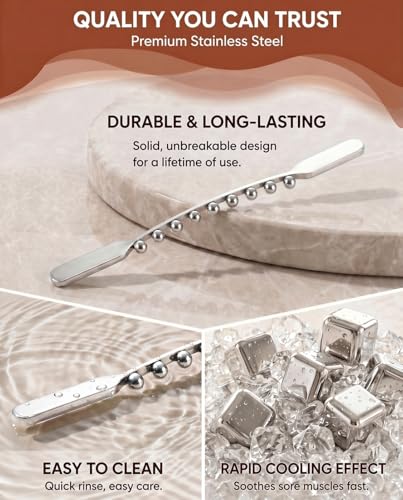 ONUEMP Stainless Steel Gua Sha Stick, Lymphatic Drainage Massager Cellulite Remover, Pressure Point Muscle Scraper Tool, Maderoterapia Kit for Body Sculpting, Fascia Massage, Myofascial Release - size: Fascia Stick