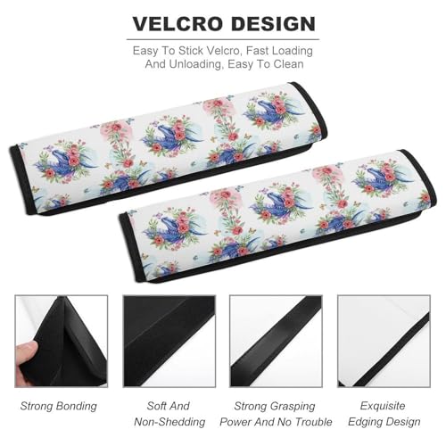 Universal Fit Seat Belt Shoulder Pad for Kids, Car Seats Pushchair Strollers High Chair Pushchair, 1 Pair Flower Dragon Automotive Seat Belt Protector - color: Pattern 279