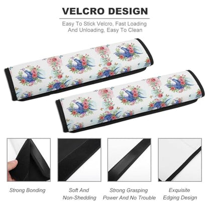 Universal Fit Seat Belt Shoulder Pad for Kids, Car Seats Pushchair Strollers High Chair Pushchair, 1 Pair Flower Dragon Automotive Seat Belt Protector - color: Pattern 279
