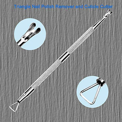 Professional Cuticle Pusher and Cutter, Cuticle Trimmer & Cuticle Remover, 2-Piece Manicure Tools Set for Fingernail and Toenail - size: 2 Piece Set