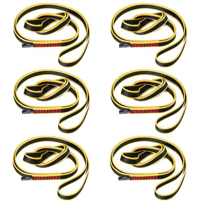 20MM Nylon Climbing Sling Runner 23KN CE2008/EN566 Rock Climbing Webbing Straps for Rock Climbing, Rappelling, Swing, Yoga Hammock etc - size: 120cm/ 48inch |Pack of 6