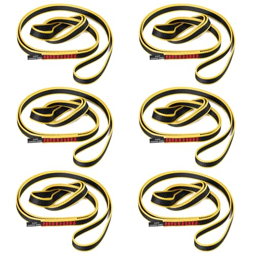 20MM Nylon Climbing Sling Runner 23KN CE2008/EN566 Rock Climbing Webbing Straps for Rock Climbing, Rappelling, Swing, Yoga Hammock etc - size: 120cm/ 48inch |Pack of 6
