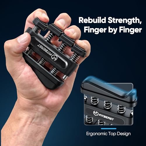 FitBeast Grip Strength Trainer Kit, Digital Grip Strength Tester with Adjustable Hand Gripper Strengthener & Finger Exerciser, Track Progress for Fitness, Rehab & Strength Building (Advanced 3-in-1 Kit)