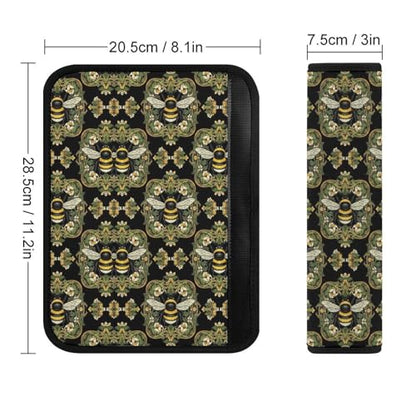 2 Pack Queen Bee Flowers Car Seat Straps Shoulder Pads Breathable Shoulder Protector for Elderly Support, Most Cars, Pressure Relief - color: Pattern 91
