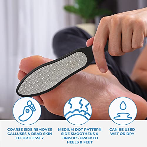 ForPro Black Bear Stainless Steel Pedicure File, Double-Sided | for Shaping & Smoothing Nails, Manicure Nail File, Emery Board, Salon Nail File, Professional Nail File, Nail & Beauty Supply