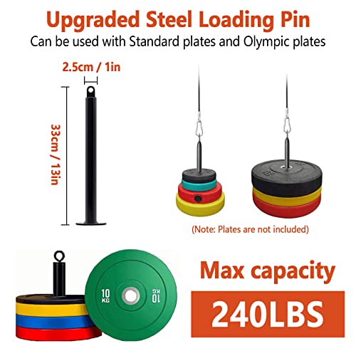 Mtgluk Cable Pulley System Upgraded DIY LAT and Lift Weight Pulley Machine Attachment Home Gym Forearm Wrist Roller for Triceps Pull Downs Biceps Curl Forearm Shoulder - color: Nylon 100''