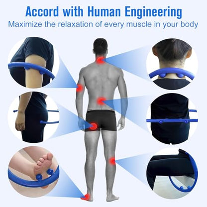 Trigger Point Massage Tool,Two Shapes Handheld Back and Neck Massager for Pain Relief,Muscle Release Tool Manual Massage Hook Back Neck Shoulder Massager Blue - Gift for Women & Men - color: Blue