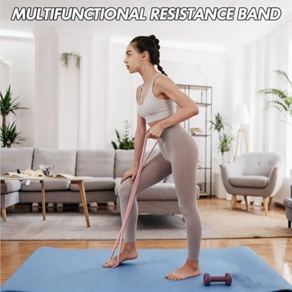 Figure 8 Resistance Band, Figure 8 Resistance Bands for Women Men,Resistance Band Figure for Working Out, Non-Slip Handles, Home Gym, Yoga & Physical Therapy - color: 15lb Pink + 25lb Blue