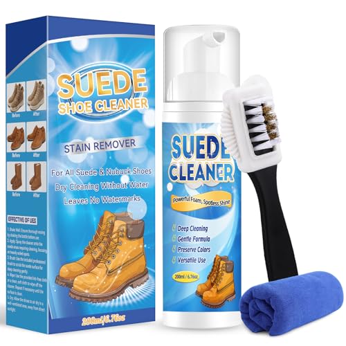 Bondtech Suede Shoe Cleaner Kit, Nubuck & Suede Cleaner with Brush & Towel, Foam Removes Dirt and Stains from Shoes, Boots - size: 200ml 1pack