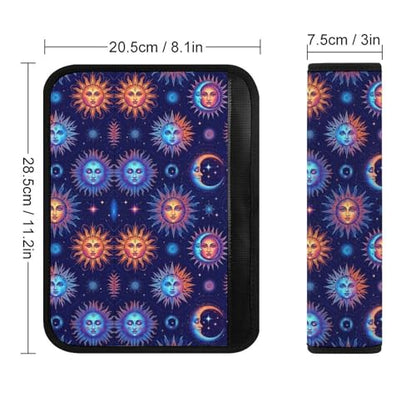 Universal Soft and Comfortable Sun Moon Celestial Cosmic Seat Belt Shoulder Pad for Girls and Boys, Most Cars, 2 Pack Seat Belt Covers Cushion Shock Absorption - color: Pattern 135