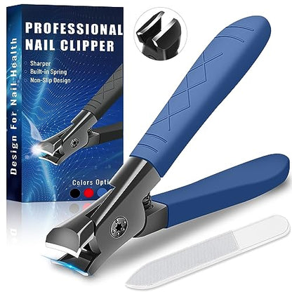 Professional Ultra Sharp Nail Clippers for Thick Finger & Toenails - Long Handle, Suitable for Men, Women & Seniors - size: blue