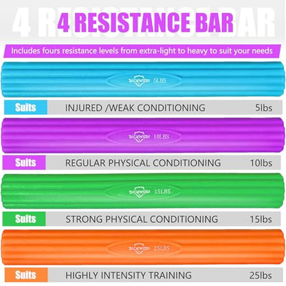 DICYWUDI Flex Therapy Bar and Grip Strength Trainers set, Physical Therapy & Resistance Bar for Golfers Elbow,Tendinitis,Wrist,Forearms Pain, Improve Grip Strength and Relieve Pain - color: 16pcs ‎orange Sets
