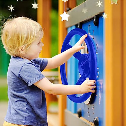 2 Pack Steering Wheel Playset Plastic Pirate Ships Wheel with Mounting Tools for Kids Playground Outdoor Gym (Red, Purple) - color: Red, Purple