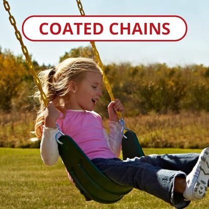 Swing-N-Slide PB 9241-1 Knightsbridge Wooden Swing Set with Slide, Swings, Glider, Climbing Wall, Green Slide - size: Knightsbridge