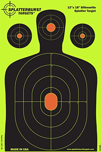 12 x18 inch - Silhouette Splatter Target - Easily See Your Shots Burst Bright Fluorescent Yellow Upon Impact - Made in USA - size: 10 pack