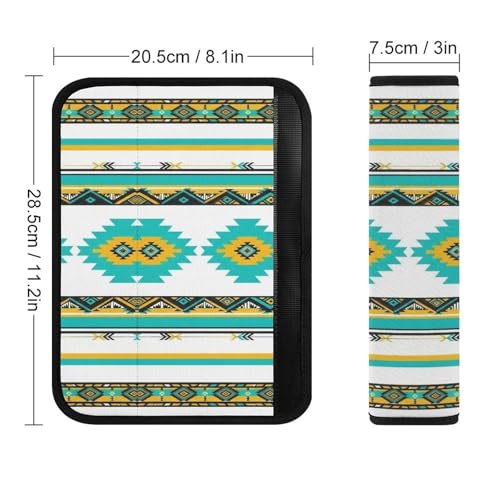 2 Pack Traditional Southwestern Navajo Tribal Style Aztec Car Seat Belt Pad Soft Padded Harness Pads Strap for Child, Car Seats Pushchair Strollers High Chair Pushchair, Anti-Slip Pad - color: Pattern 1056