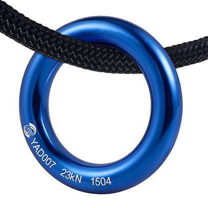PROND Aluminum Rappel Ring, Climb Perfect Tension Aluminum Alloy O-Ring, 23KN Rappel Rings for Rock Climbing Arborist and Hammock - color: Blue - 1 Pcs/Pack