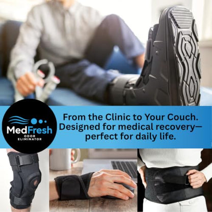 MedFresh Odor Eliminator Spray for Casts, Walking Boots & Braces, 16 oz | Eliminates Cast Smell at the Source. Deodorizer for Arm and Leg Casts, Wraps and Orthopedic Boots. Fragrance Free