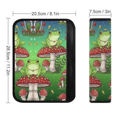 2 Pack Soft Padded Seat Belt Cover for Girls and Boys, All Vehicles, Mushroom Frog Harness Pads Strap, Anti-Slip Pad - color: Pattern 473