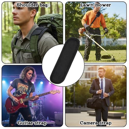 Xindojuz Extra Thick Shoulder Strap Pad, Black Shoulder Pad for Bag Strap, Soft Removable Backpack Pads Padded Shoulders Straps Fastener Cushions for Women Men Guitar Duffle Bag Straps Replacement