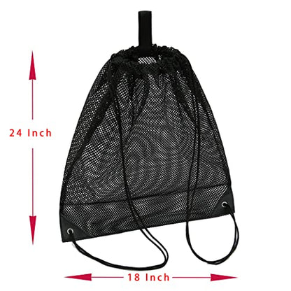 Palmhomee Pack of 4 Mesh Drawstring Bag String Bag for Sports Climbing Gym Laundry Seashell Toy Beach and Hunting (Mixed 2 Sizes)