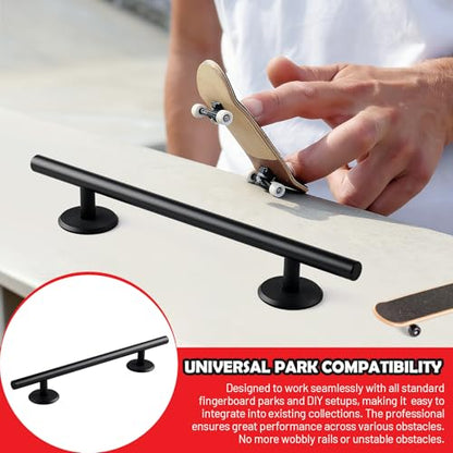 Simhoa Fingerboard Round Rail, 25cm Stainless Steel Skateboard Obstacle with Stable Base for Fingerboard Parks and Trick Practice