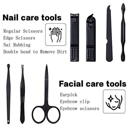 Manicure Set Pedicure Kit Womens Nail Clippers Set 32 in 1 Professional Grooming Care Tools Nail Kit Including Facial, Fingernails and Toenails Care with Travel Case Women (Red_7 Pieces) - color: Red_7 Pieces