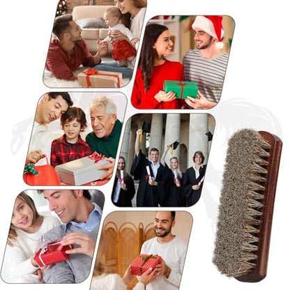 100% Horsehair Brush Professional Premium Horsehair Shoe Dauber Applicators for Leather Shoes Boots Coats Purses Soft Horsehair with Wooden Handle for Grip Leather Shine Polish (7" Brush 2pcs) - style: 7" Brush 2pcs