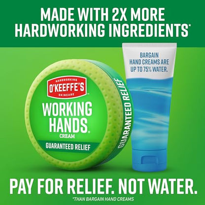 O'Keeffe's Working Hands Hand Cream for Extreme Dryness - 3 oz Travel Size Tube (1 Pack) - Repairing Skincare for Cracked, Dry Hands | camping-soaps-and-shampoos