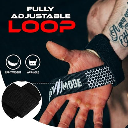 BEAST RAGE Lifting Wrist Straps for Weightlifting, Straps Gym Grip Power Workouts Lifting Straps Padded Neoprene & Premium Cotton Men Women, Deadlift Bodybuilding Exercise Lifting Straps - color: White Gel
