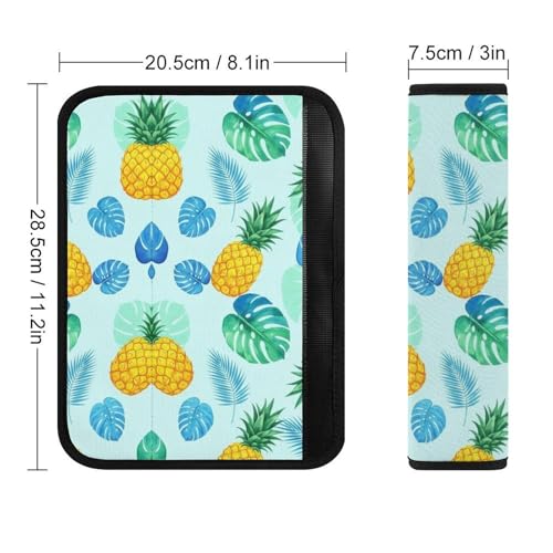 2 Pack Pineapple Banana Leaf Car Seat Belt Pad Soft Padded Seat Belt Cushion for Child, Stroller Pushchair High Chair, Shock Absorption - color: Pattern 256