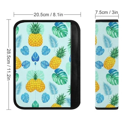 2 Pack Pineapple Banana Leaf Car Seat Belt Pad Soft Padded Seat Belt Cushion for Child, Stroller Pushchair High Chair, Shock Absorption - color: Pattern 256