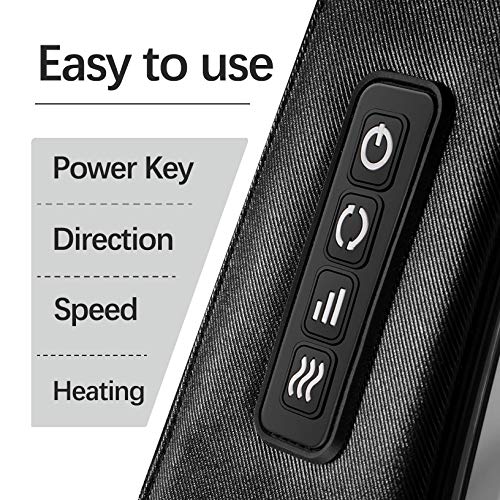 Mirakel Shiatsu Neck & Back Massager with Heat - Deep Tissue Neck, Back & Shoulder Pain Relief - Ergonomic Design Shoulder Massager, Electric Kneading Whole Body Massage Pillow Gifts for Women, Men - color: Gun Gray Green