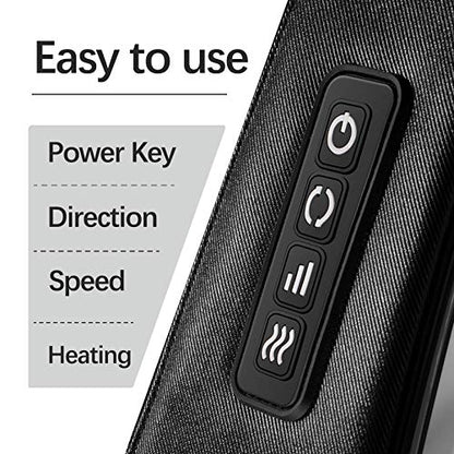 Mirakel Shiatsu Neck & Back Massager with Heat - Deep Tissue Neck, Back & Shoulder Pain Relief - Ergonomic Design Shoulder Massager, Electric Kneading Whole Body Massage Pillow Gifts for Women, Men - color: Gun Gray Green