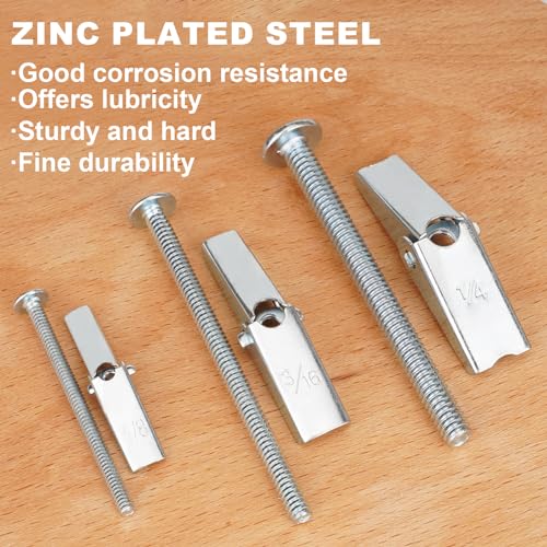 26 Sets 3 Size Toggle Bolts Heavy Duty Metal Drywall Anchors Kit | Toggle Bolts and Wing Nuts Set, Hollow Anchors Bolts Screws for Hanging Lamps Heavy Items 1/8" 12pcs, 3/16" 8pcs, 1/4" 6pcs - size: 3 Size Kit-52pcs(26sets)