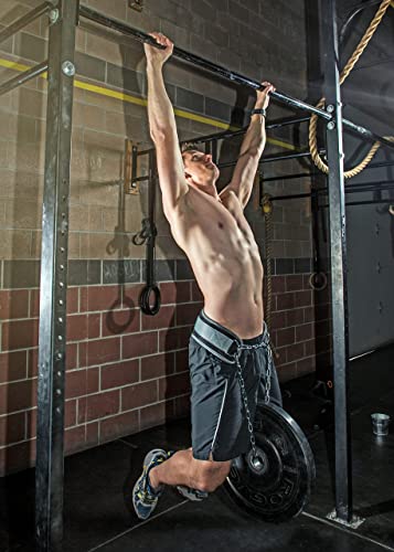 Weighted Belt with Chain, For Pullups, Dips, Weight Lifting, Powerlifting, & Cross Training - color: Grey Camo