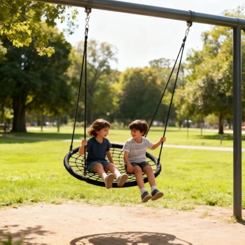 ZENY Spider Web Tree Swing for Kids and Adults, Steel Frame, 660 lb Capacity, Outdoor Swing Set (40 inch) - size: 40 inch