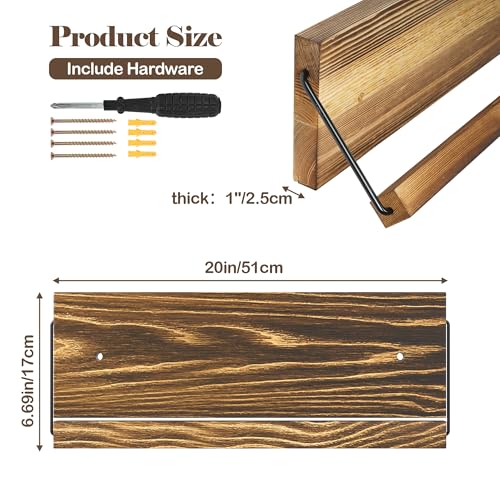 Nisorpa 20 Inches Wall Mounted Shoe Rack, Rustic Burnt Wood Wall Shoe Rack Mounted Slim, and Small Space Saving Shoe Storage Solution for Shoes in Narrow Spaces, Entryways, or Hallways, 2 Pack - size: 20 inch
