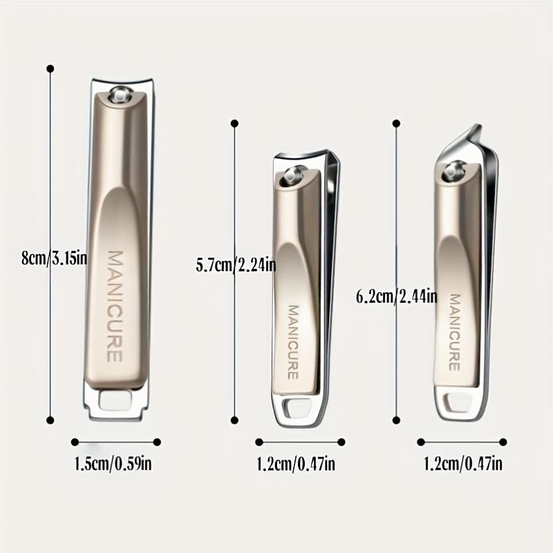5Pcs Carbon Steel Nail Clippers Set Heavy Duty Sharp Tools for Thick Nails Manicure Pedicure Kit with Travel Case