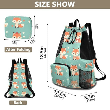 GuoChe Drawstring Backpacks Gym Swim Bag With Inside Pockets Pull String Bag Waterproof Cute Cartoon Foxes - color: Cute Cartoon Foxes