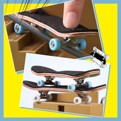 Zhehao 16 Pcs Standard Fingerboard Tool Set CNC Lathed Fingerboard Bearing Wheels Nut Driver Screwdriver for 34 mm Skateboard Trucks(Light Blue and White) - color: Light Blue and White
