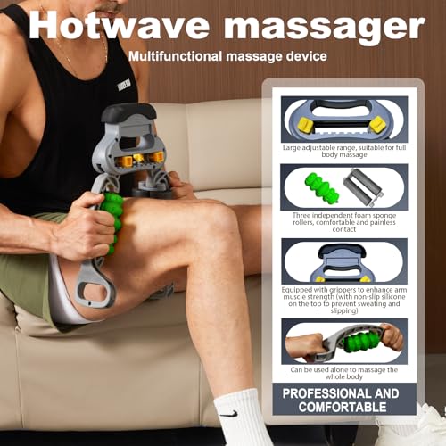 HOTWAVE Tennis Elbow Relief Massager,Tennis&Golfers Elbow Pain Release | For Leg and Arm, Adjustable Foam Roller, Trigger Point Muscle Roller for Calves&Forearm, Wrist Massager