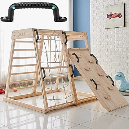 4 Safety Playground Luminous Handles, Swing Set Kids Safety Hand Grips for Playset, Climbing Frame, Play House, Playroom Ladder, Door, Bunk Bed (Black) - color: Black