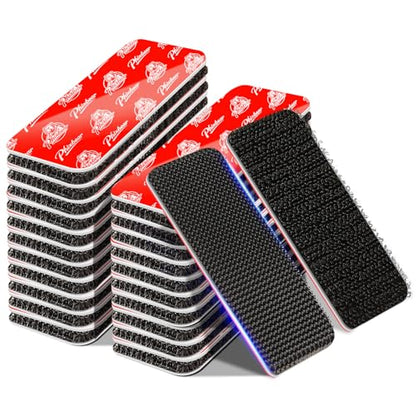 PHIXBEAR 20 Sets Super Adhesive Hook and Loop Strips Heavy Duty, Heat Resistant Waterproof, Outdoor or Indoor Use, Black 1.2x3.2 Inch - size: 1.2x3.2 Inch（20 Sets）