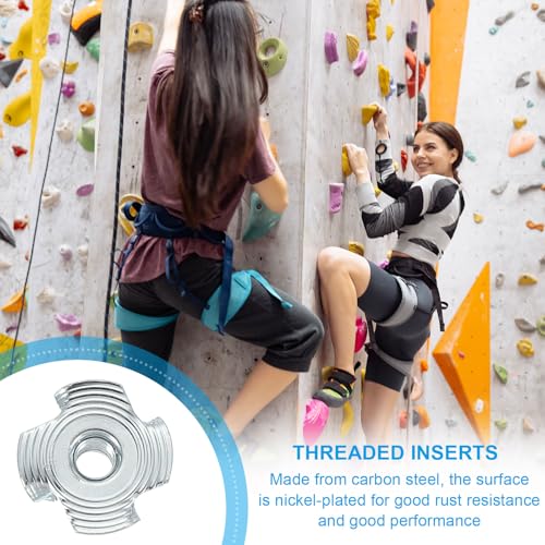 PATIKIL M5 T-Nuts, 60 Pcs Zinc Plated Steel 4-Pronged Tee Blind Nut 6 mm Length Four-jaw t Nuts Threaded Inserts Hardware for Wood Furniture Cabinetry Rock Climbing Holds - size: 6 mm
