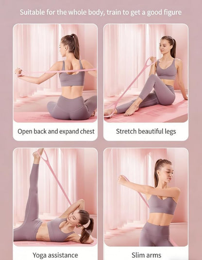 Figure 8 Resistance Band with Handles,Exercise Band Elastic Bands for Working Out,Arm,Back,Shoulder Training Elastic Ropes,Exercise Equipment for Yoga, Pilates - color: Blue