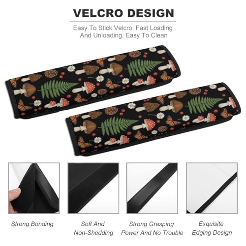 Universal Fit Seat Belt Shoulder Pad for Kids, Car Seats Pushchair Strollers High Chair Pushchair, 1 Pair Mashroom Print Flower Automotive Seat Belt Protector - color: Pattern 927